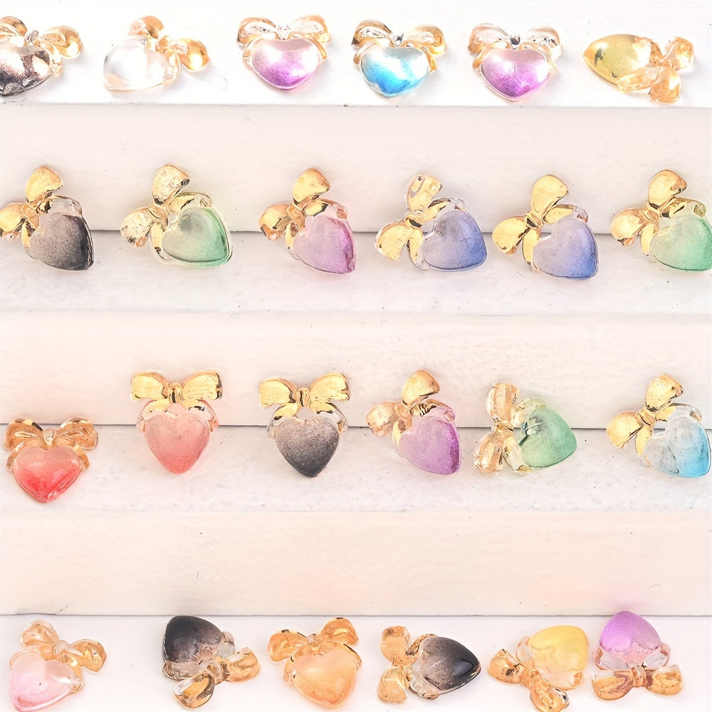 Heart Bow Acrylic Beads
