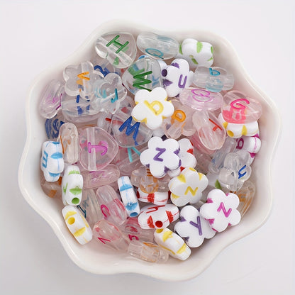 Heart Shape Letter Acrylic Beads