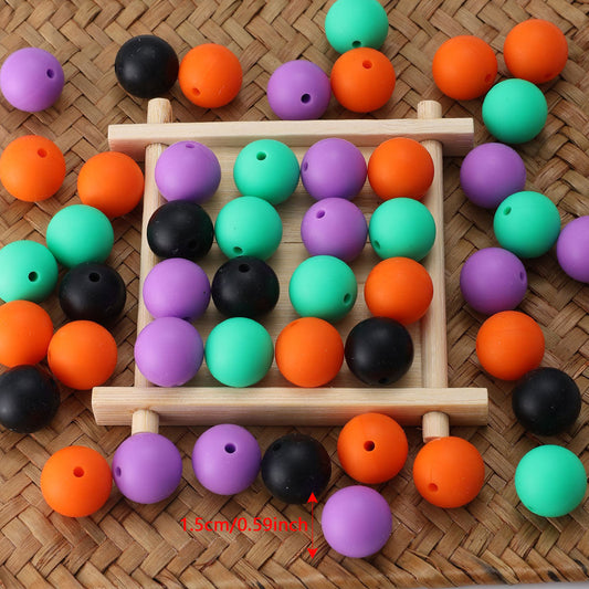 Halloween Silicone Round Beads