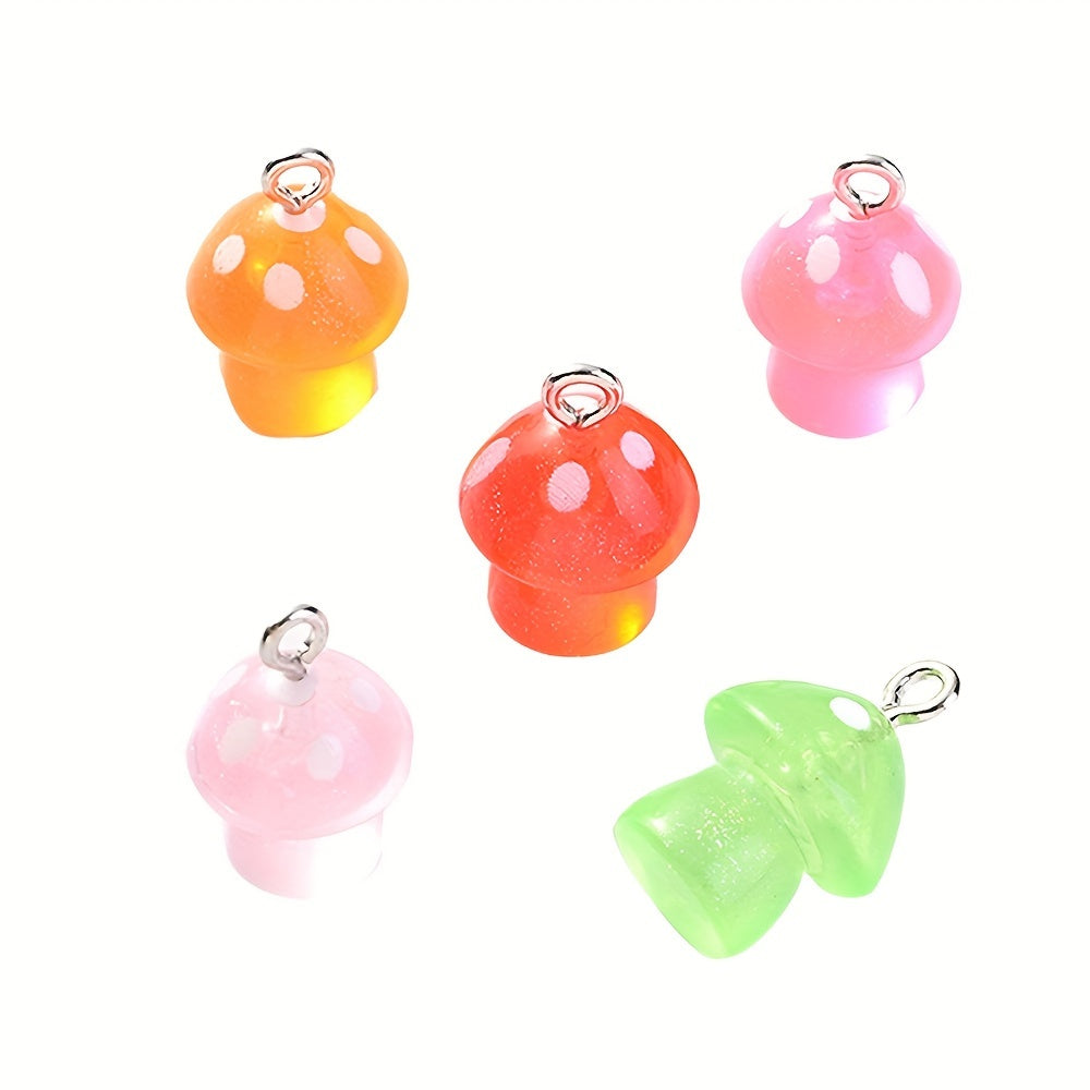 Luminous Mushroom Acrylic Charm Beads