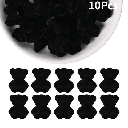 Flocked Bear Resin Beads