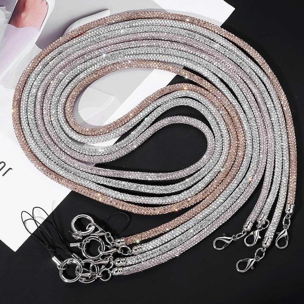 1PC 70cm Rhinestone Detachable Phone Lanyard