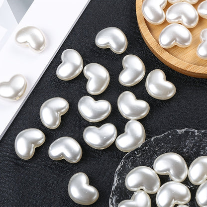 10PCS 16×21mm White Heart Acrylic Bead Set