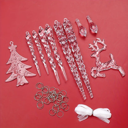 Christmas Snowflake Fawn Acrylic Beads Set