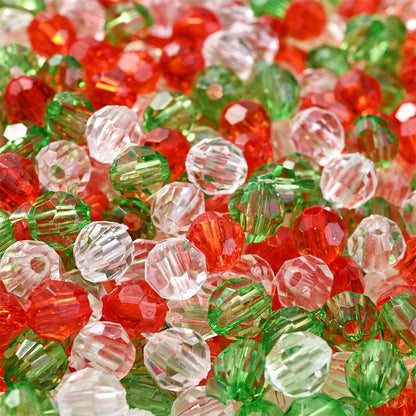 Christmas Faceted Acrylic Beads