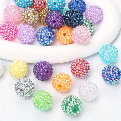 AB Color Round Resin Bayberry Beads