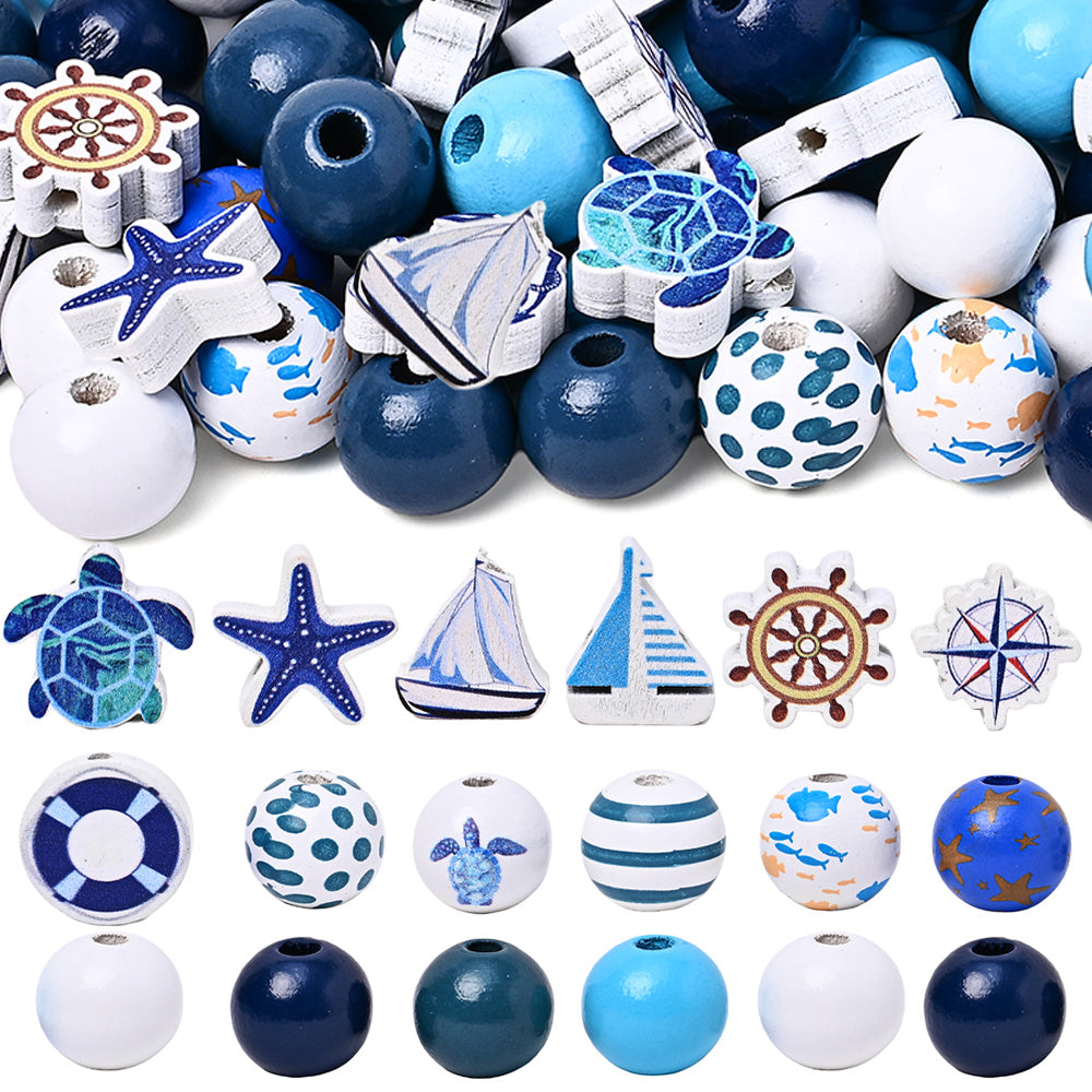 Nautical-Themed Wooden Beads