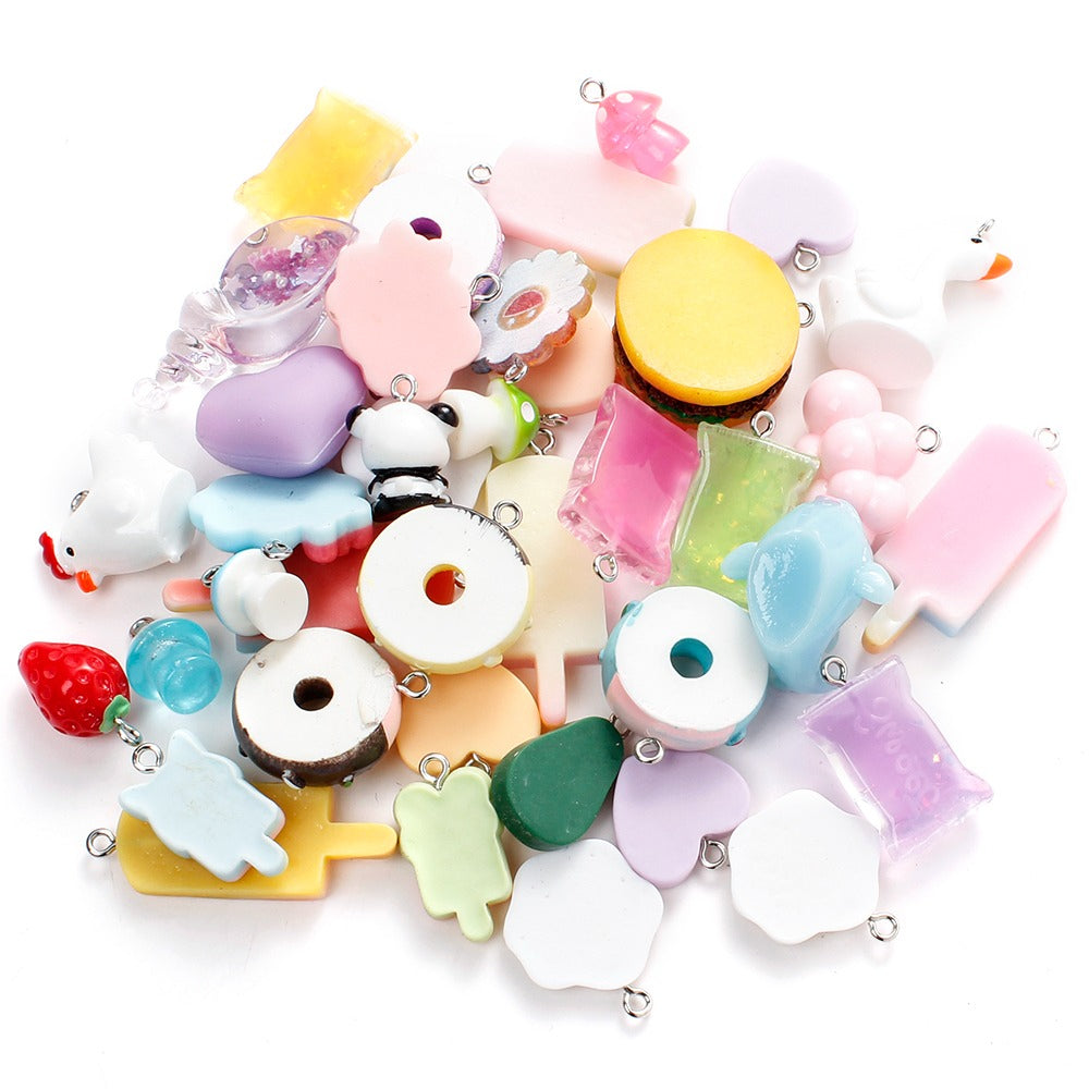 Resin Fruit & Novelty Charms Set