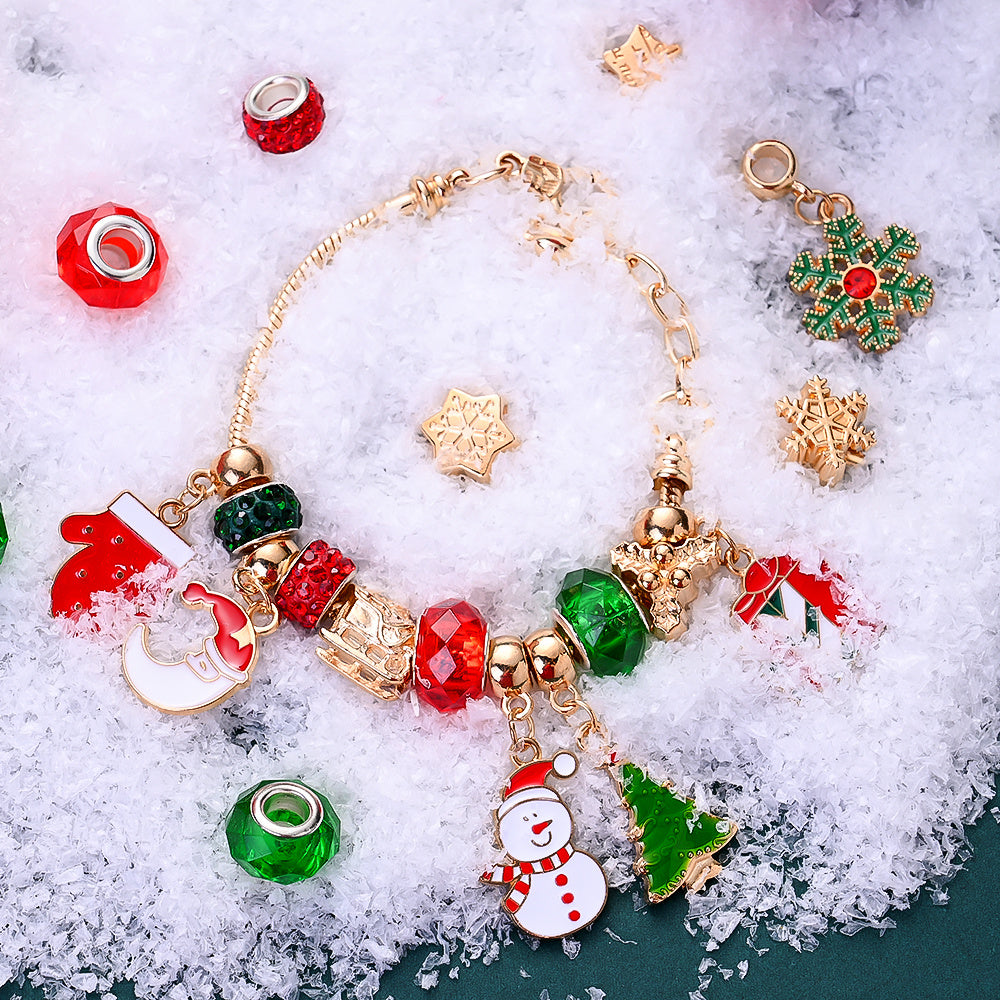 55-Piece Christmas-Themed Bracelet Making Kit