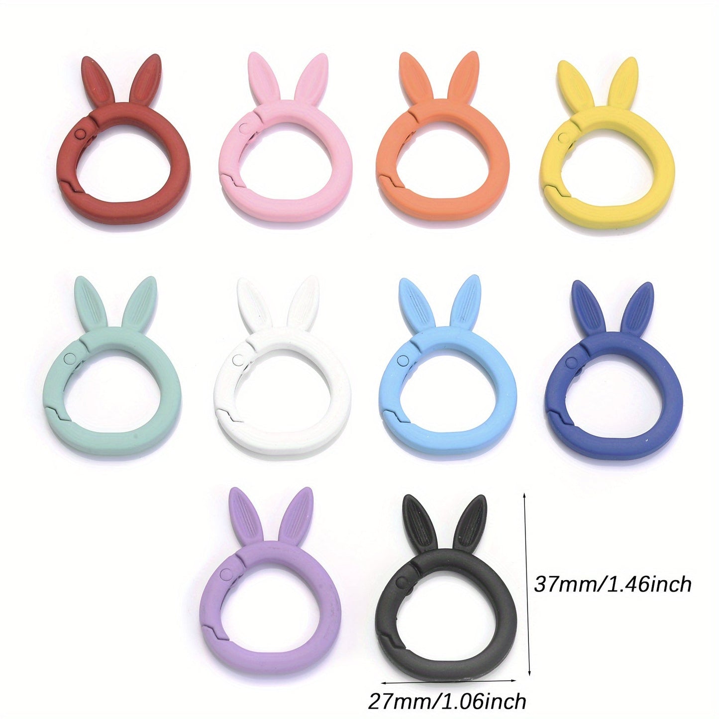 5-Piece 37x27 mm Rabbit Ear Shape Metal Keychain Hooks