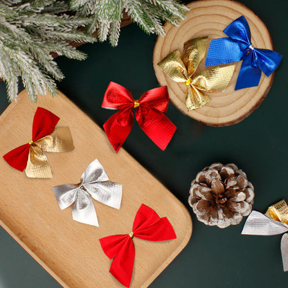 12-Piece Random Christmas Bow Polyester Decorations