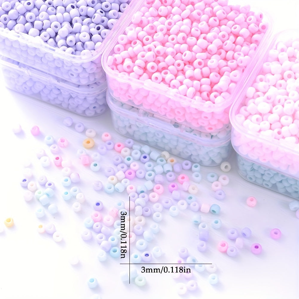 1000PCS 3mm Macaron Multicolor Glass Seed Bead Set