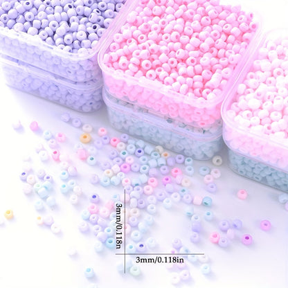 1000PCS 3mm Macaron Multicolor Glass Seed Bead Set