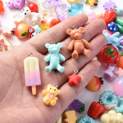 Resin Fruit & Novelty Charms Set