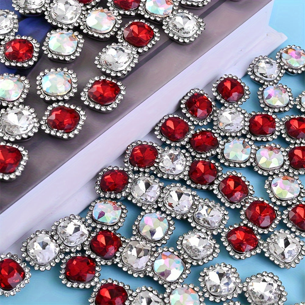 10PCS 14mm Sunflower Rhinestone & Pearl Flower Pendant Set