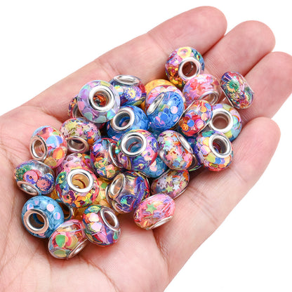 40pcs 9x14mm Acrylic Large Hole Beads