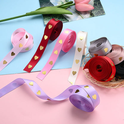 1 Roll 5 Yards Peach Heart Hot Stamping Ribbon