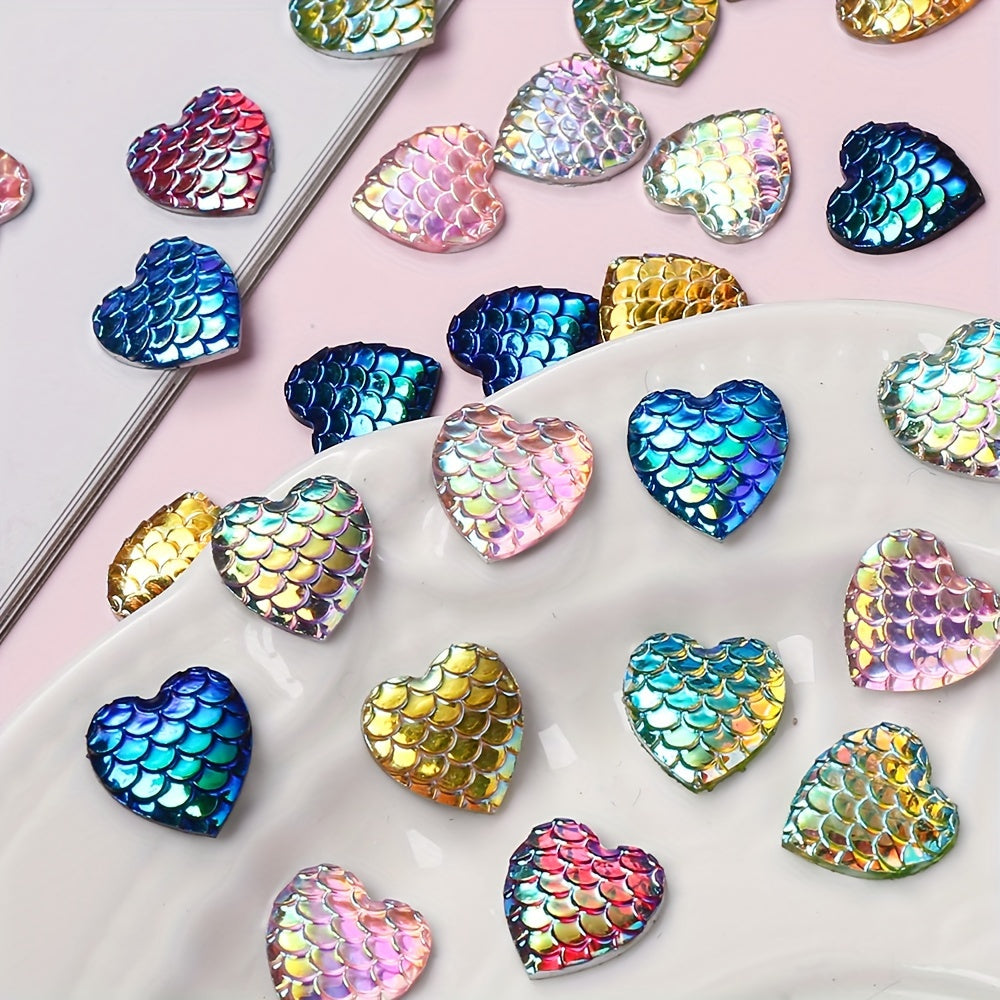 30PCS 12mm Heart-Shaped Serpentine Resin Bead Set