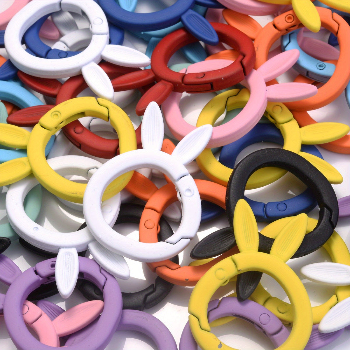 5-Piece 37x27 mm Rabbit Ear Shape Metal Keychain Hooks
