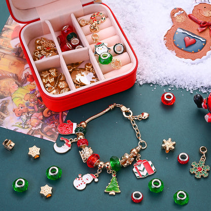 55-Piece Christmas-Themed Bracelet Making Kit