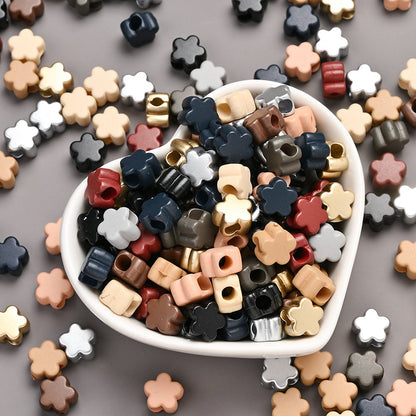 Morandi Color Five-Petal Acrylic Beads