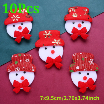 10PCS Christmas Santa Claus & Reindeer Embroidered Patch Set