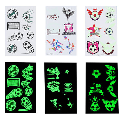 10-Piece Glow-in-the-Dark Soccer Temporary Tattoos