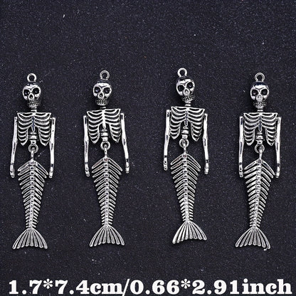 Halloween Mermaid Skull Charms