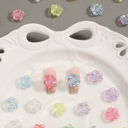 Clear Sparkling Rose Acrylic Beads