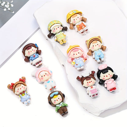 Flat Back Resin Girl Patches