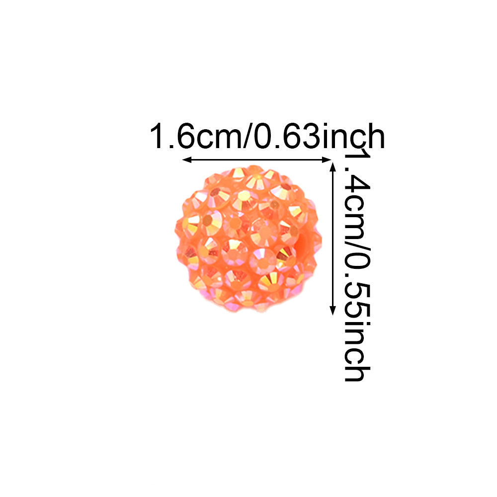 10pcs/set 16mm Random Resin Bayberry Ball Rhinestone Beads