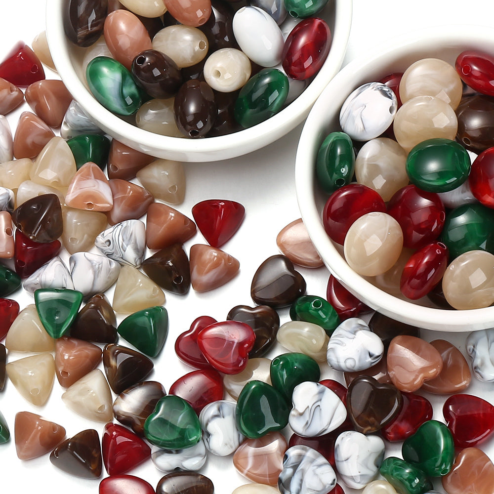 Two-Color Marble Acrylic Beads