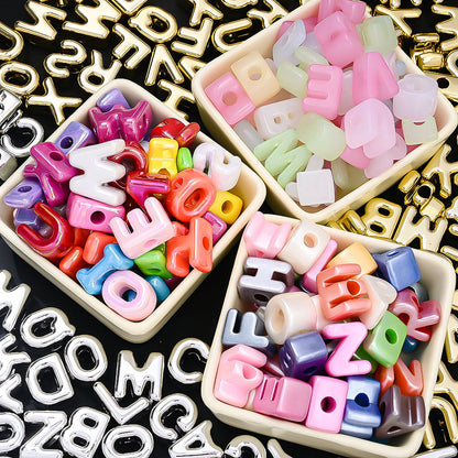 Colorful Alphabet Acrylic Beads