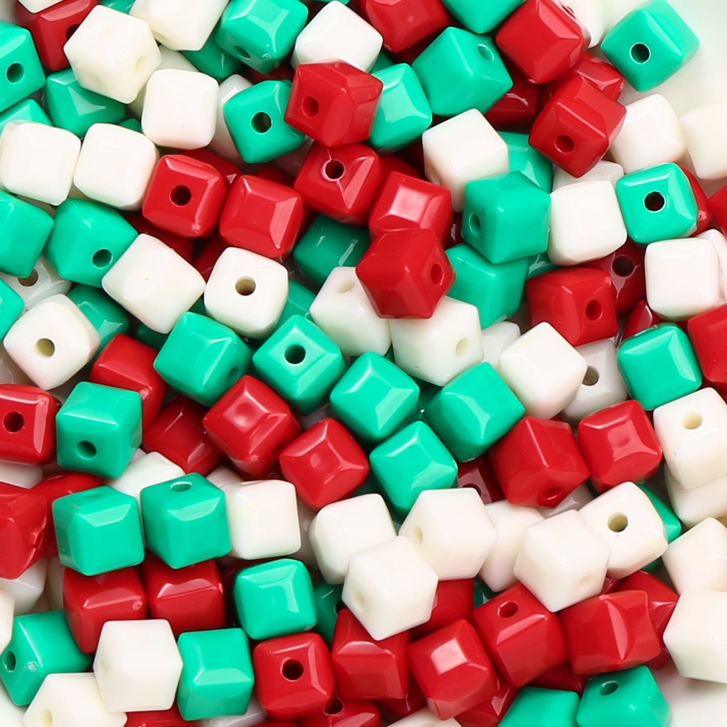 Mixed Luminous Square Acrylic Beads