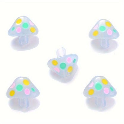 5PCS 17×19mm Luminous Mushroom Acrylic Bead Set