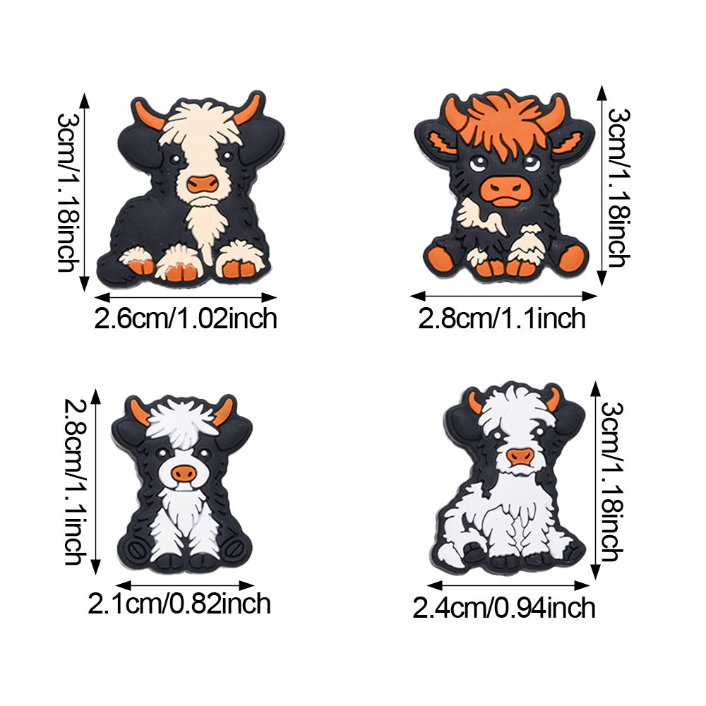 4PCS Farm Animal Silicone Bead Set