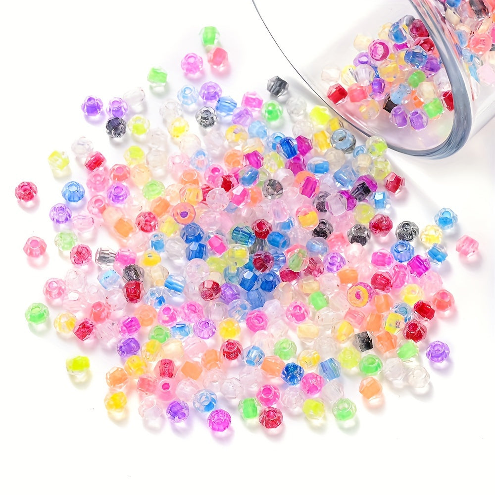 Transparent 4 mm Diamond-Shaped Glass Beads