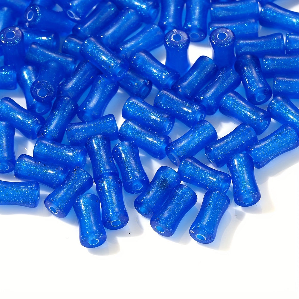 Glitter Bamboo Tube Acrylic Beads
