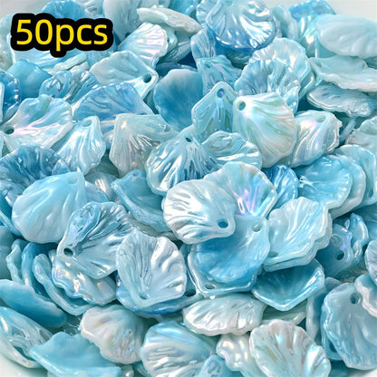 50pcs 15x17mm Acrylic Shell & Leaf Beads