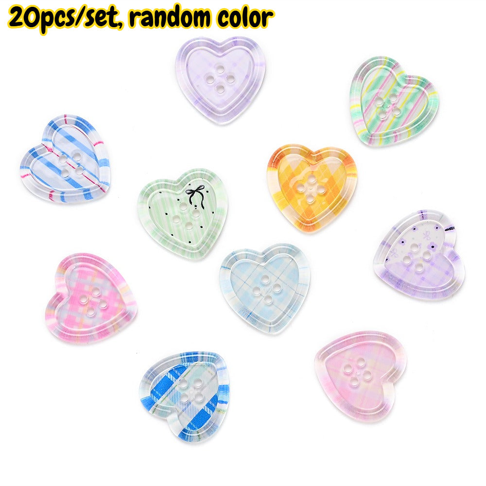 Colorful Heart Sewing Buttons