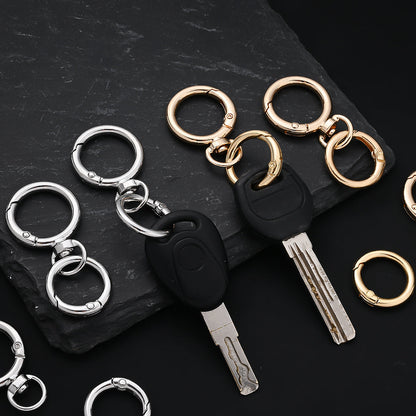 12 Pairs Double Circle 360° Rotatable Keychain Clasp Set
