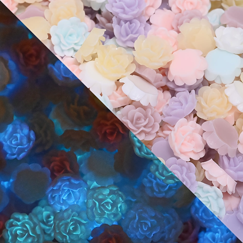 Glowing Rose Acrylic Beads
