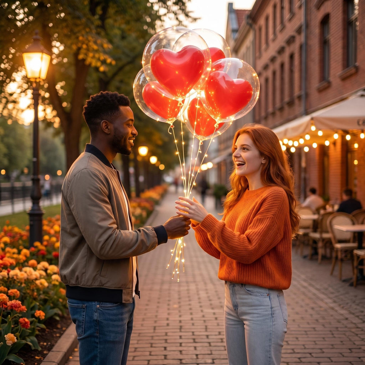 Bubble & Red Heart Balloon Set