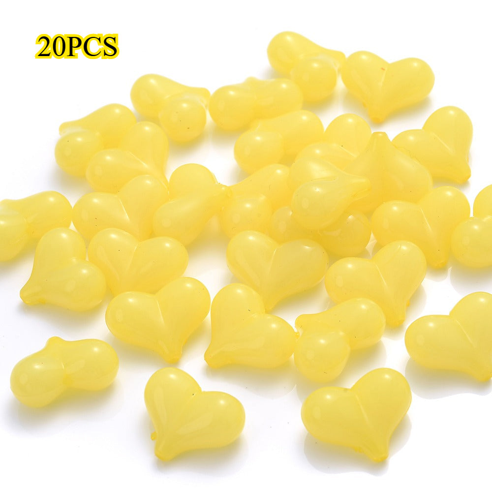 20PCS 17×21mm Multicolor Acrylic Heart Spacer Beads