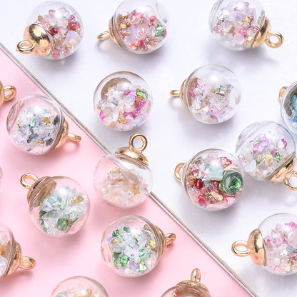 Irregular Gravel Glass Pendant Charms