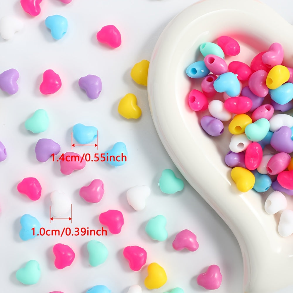20-Piece Multicolor Heart-Shaped Silicone Beads