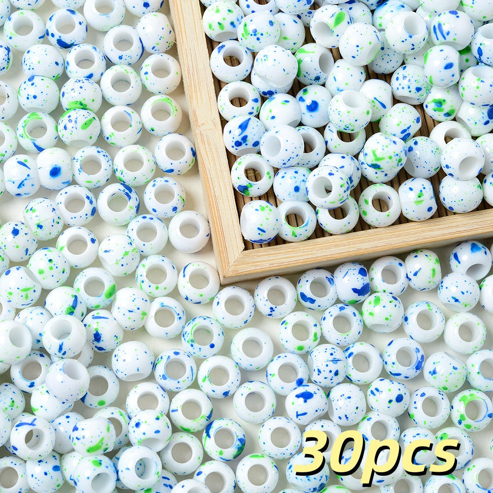 Speckled Acrylic Large Hole Beads