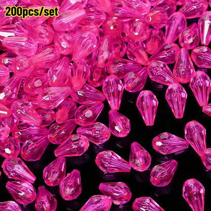 Faceted Waterdrop Acrylic Beads