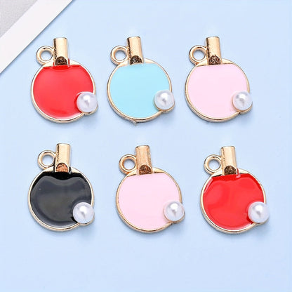 10PCS 12×17mm Colorful Table Tennis Acrylic Pendant Set