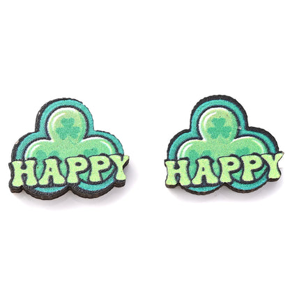 Green Lucky Stud Earrings